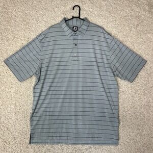 Footjoy Golf Polo Shirt Mens XXL Blue Preppy Club Collared Performance Logo